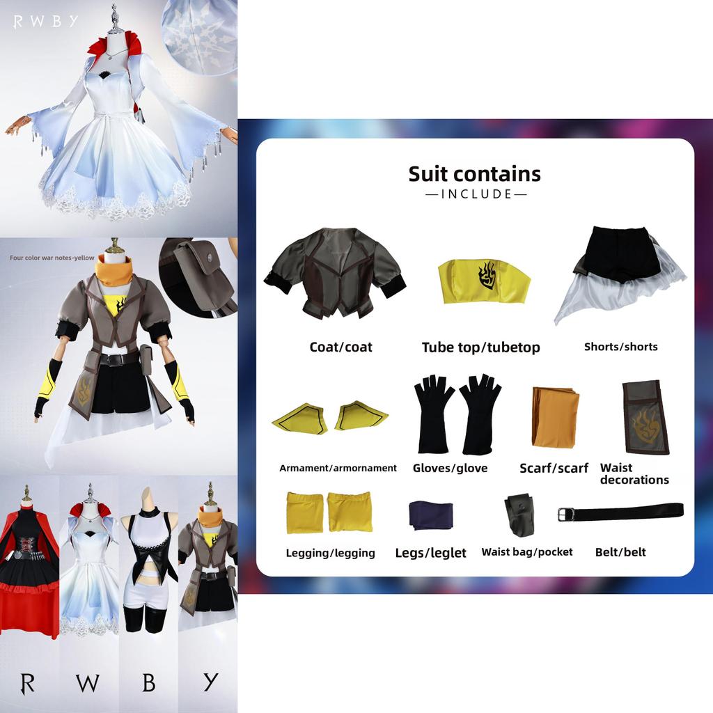 Rwby Ruby Rose Weiss Schnee Cosplay Dress With Polyester Fabric For Cosplay Parties And Events