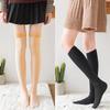 Women's Flesh-Colored Fleece Mid-Calf and Over-the-Knee Socks for Autumn/Winter: Thick, Warm, Wide-Leg, High-Top Snow Socks