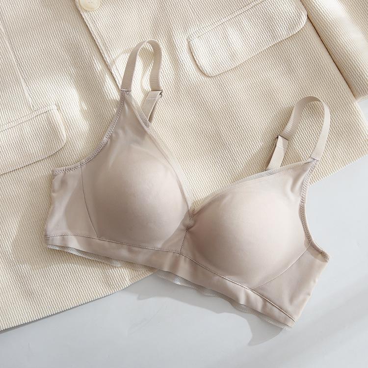 „Nahtloser BH aus 100 % japanischer Maulbeerseide für kleine Brüste – ohne Stahlring, Anti-Durchhang-Design“