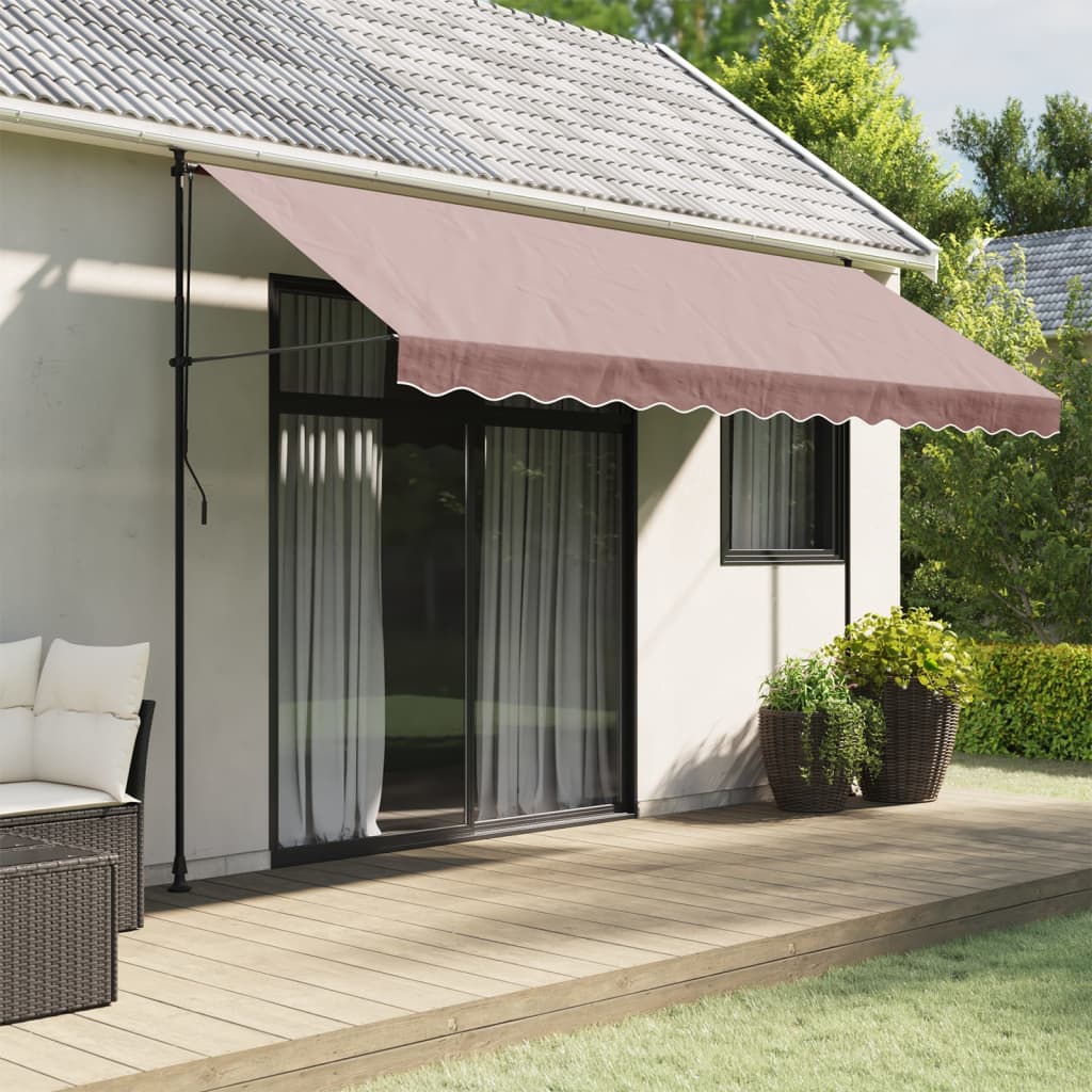 Vidaxl Felpudo Para Toldo, Rayas Marrones, 4 M