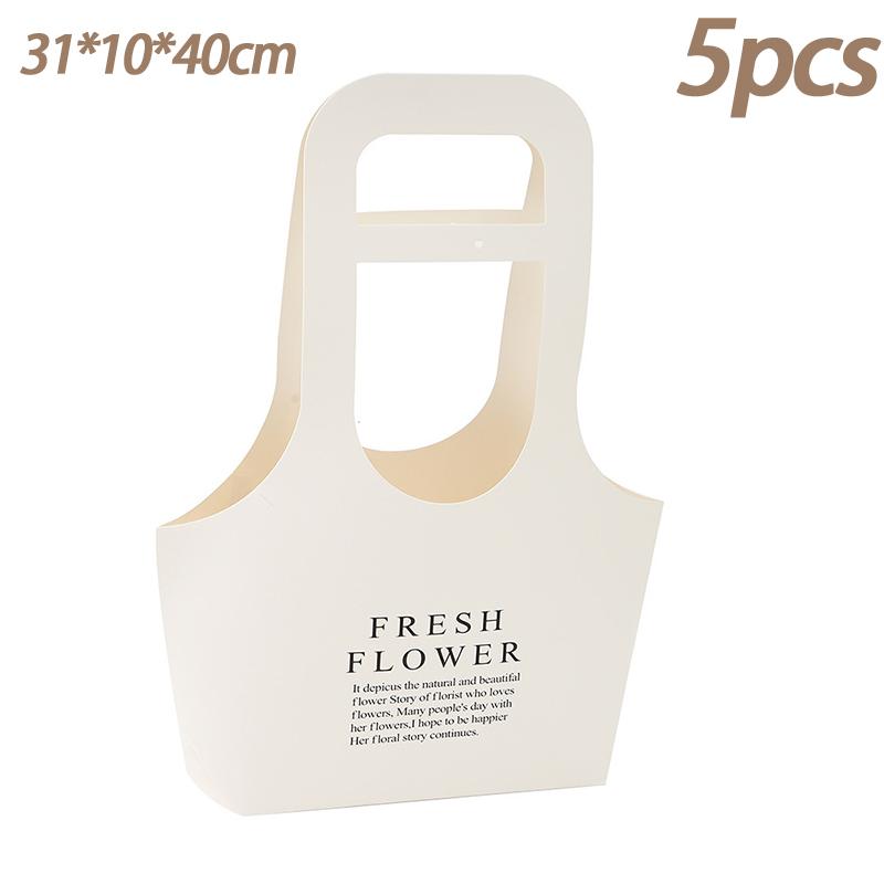 Foldable Waterproof Flower Bag Letter Box Kraft Paper Gift Bags 3Pcs Handbag