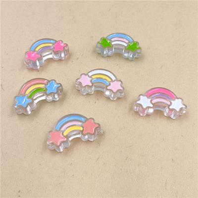 5 pezzi multicolore creativo trasparente acrilico goccia olio stella arcobaleno nuvola perline per la creazione di gioielli fai da te accessori