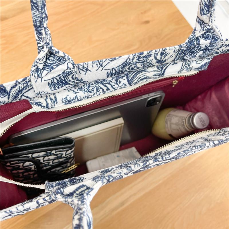 Toamnă/Iarnă 2025 Geantă Tote Canvas Damă de Mare Capacitate cu Broderie Jacquard Chinezesc