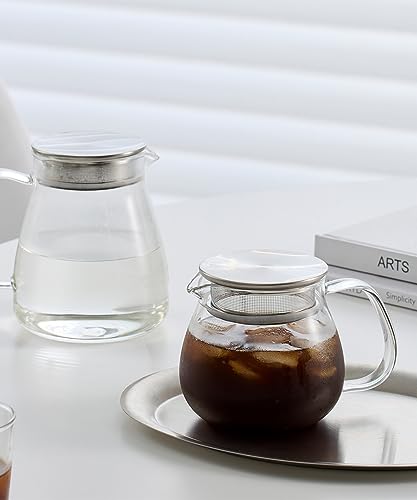 IwaiLoft Leaf Pot Pure Teapot/Coffee Server, Heat-Resistant Glass, Microwave and Dishwasher Safe (450ml)