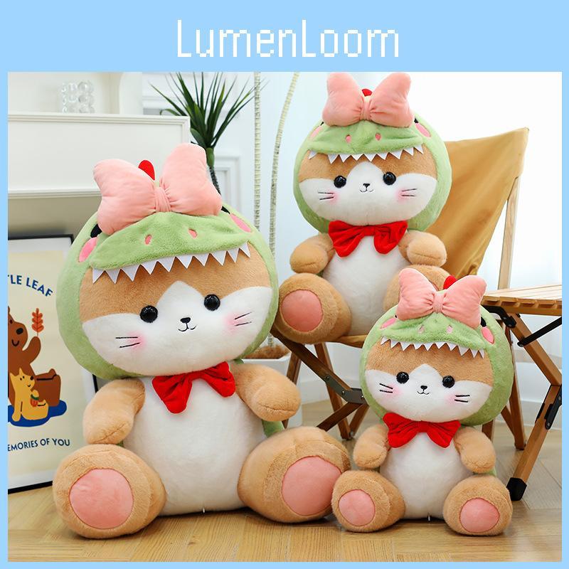 Cat Dinosaur Bowknot Plush Toy Stuffed Animal Doll Cartoon Decoration Gift Kids