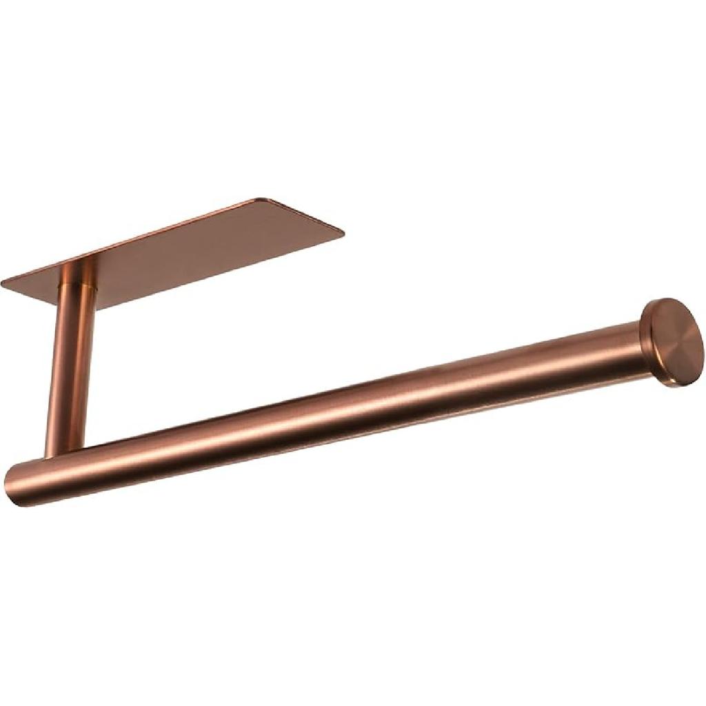 Theaoo Paper Towel Holder - Under Cabinet Paper Towel Holder for Kitchen, Adhesive Paper Towel Roll Rack for Bathroom Towel, Wall Mounted Matte Black