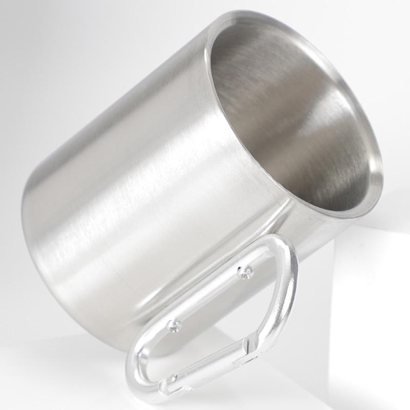 Becher 330ml Edelstahl Reise Wasser Tee Kaffee Becher Selbstverriegelnder Karabinergriff Tasse Für Camping Wandern Klettern Outdoor