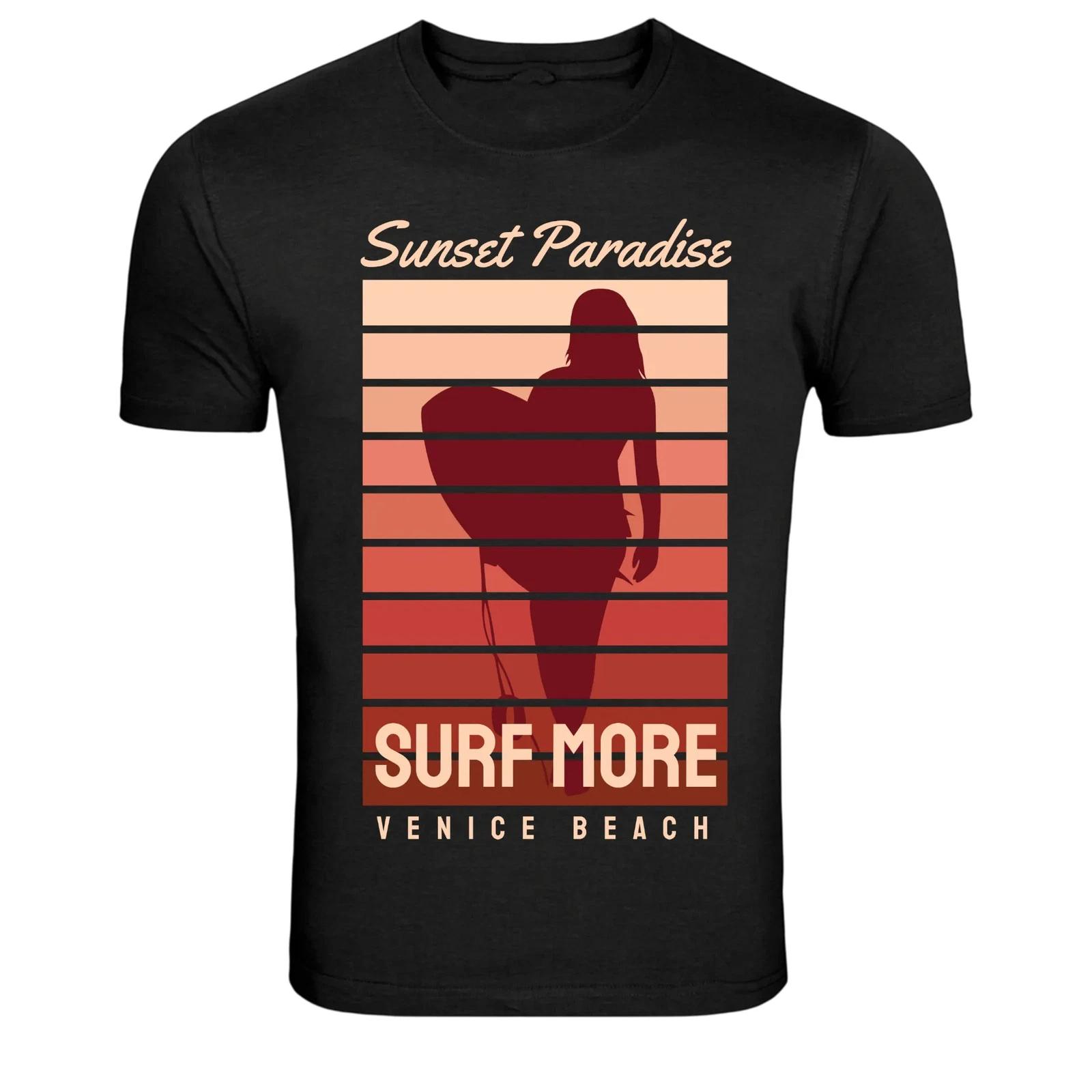 Sunset Paradise Surf More Venice Beach Graphic T-Shirt XXXXL