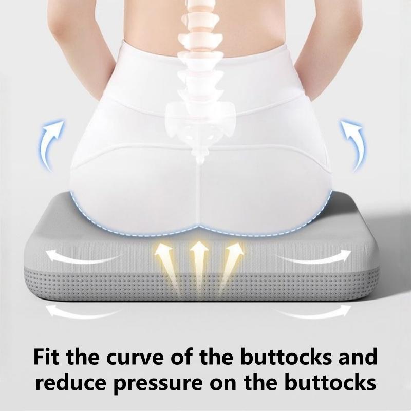 Memory Foam Car Seat Cushion - Breathable Ice Sliky Fiber Fabric, Pressure Relief & Anti-Slip, for Office Chairs, Dining Chairs