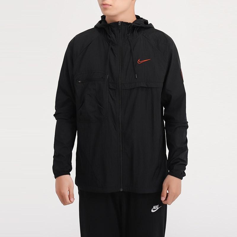 Nike Logo Sports Hooded Jacket Men Jackets Black CU5000-010