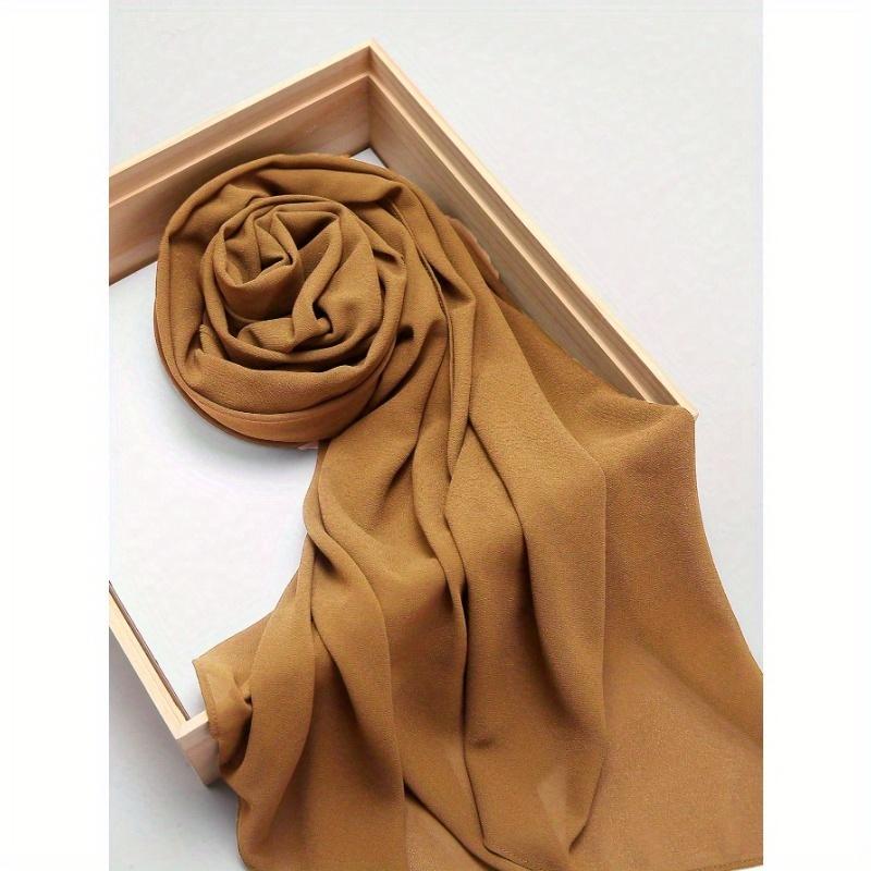 1pc Casual Versatile Solid Color Chiffon Scarf