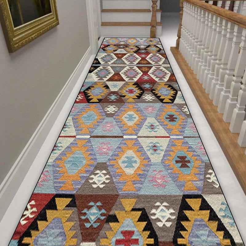 New Morocco Hall Corridor Carpet Non-slip Washable Home Runner Stairway Rug Outdoors Aisle The Long Corridor Mat Customizable