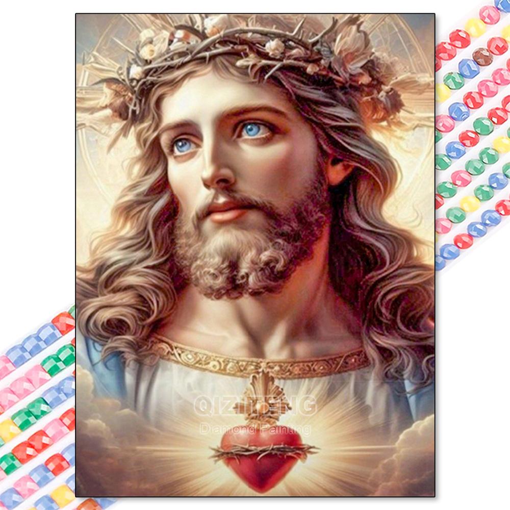 5D Diamond Painting Kit Jesus Cross Religious Sticker Diamond Embroidery Handmade DIY Mosaic Home Decoration Adult Gifts
