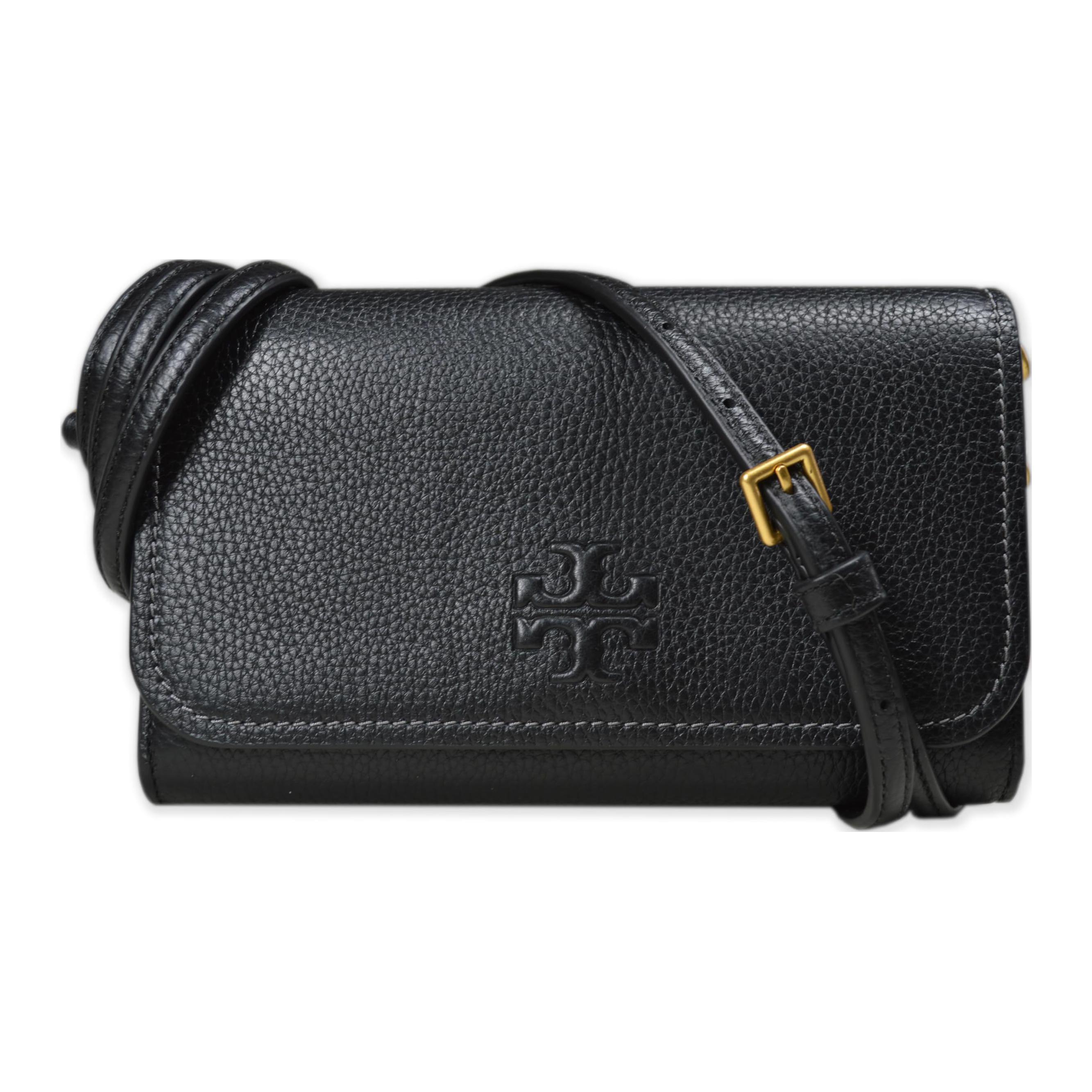 

Tory Burch Thea Gold Hardware Logo Embossed Litchi Grain Leather Shoulder Crossbody Bag Women Bags Black 146467-001 Basic Set (Bag+Dust Bag)