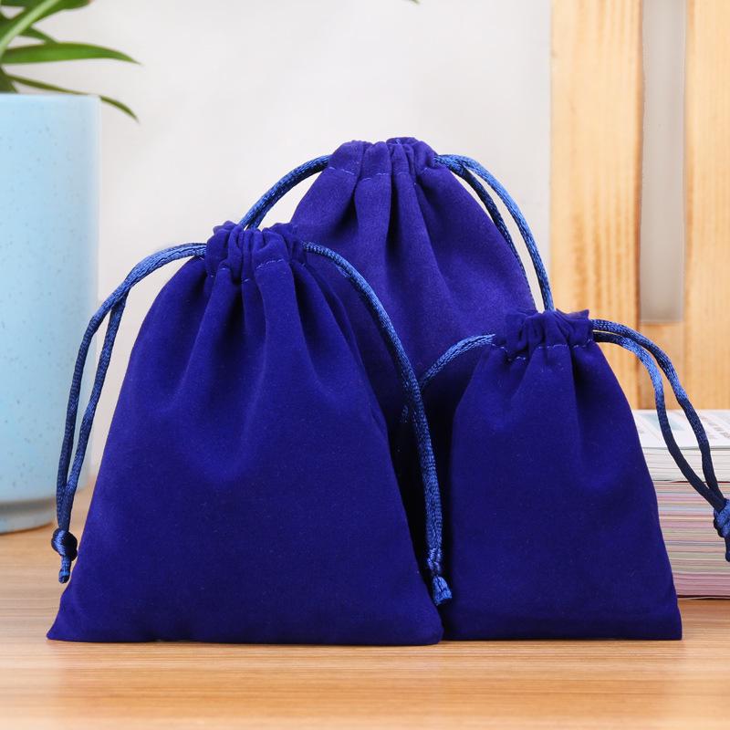 Plush Drawstring Brocade Jewelry Pouch - Golden Ornament Bag
