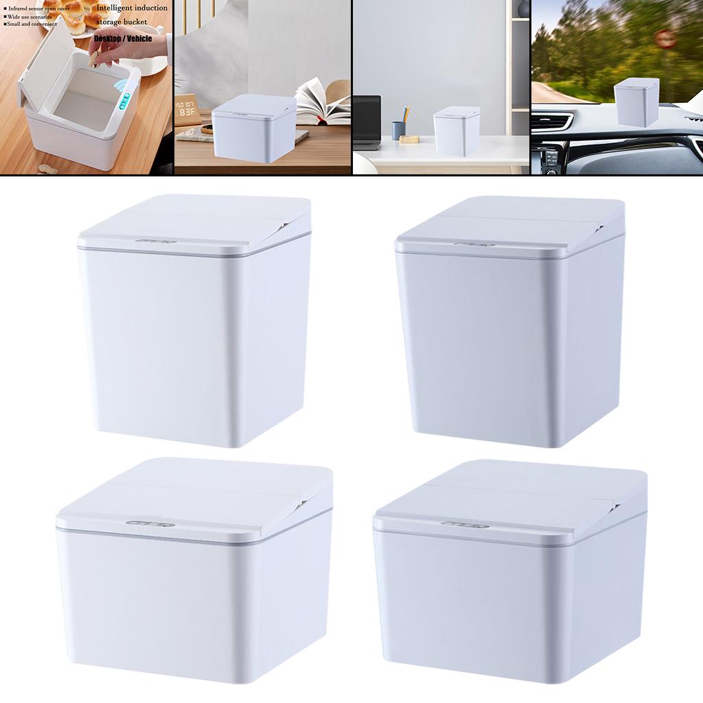 Automatic Car Trash Can Contactless Intelligent Dustbin with Folding Switch Cover for Kitchen Office Toilet