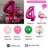 34pcs 32 Inch Rose Red Number 1-9 Birthday Balloon Set Flamingo Balloon Tropical Hawaii Theme Party Decoration Festival Supplies