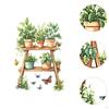 Potted Plant Wall Sticker Garden Decor Easy to Apply Modern Floral Decal PVC Wallpaper