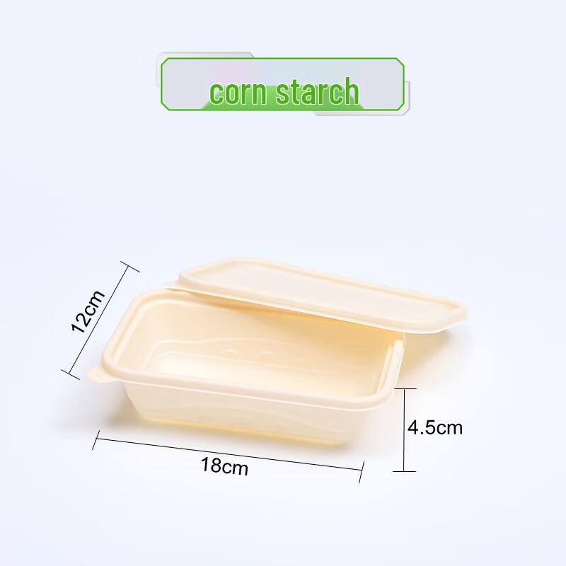 Homeglen 500ml Rechteckige Einweg-Essensboxen aus Maisstärke