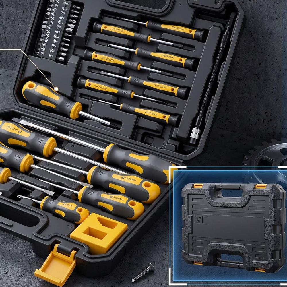 43Pcs Magnetic Screwdriver Bit Set with Demagnetizer Strong Magnet Manual Repair Tool Kit