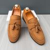 2025 Brand Men's Comfortable Tassel Frosted Loafers Spring Outdoor Men's Pointed Breathable Soft Sole Driving Bean Shoes