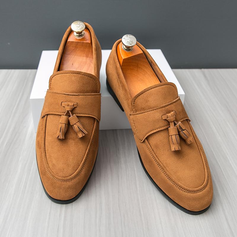 Seasons Men Business Fringed Shoes British Casual One-foot Lightweight Breathable Fashionable Loafers Banquet Shoes Sizes 38-46