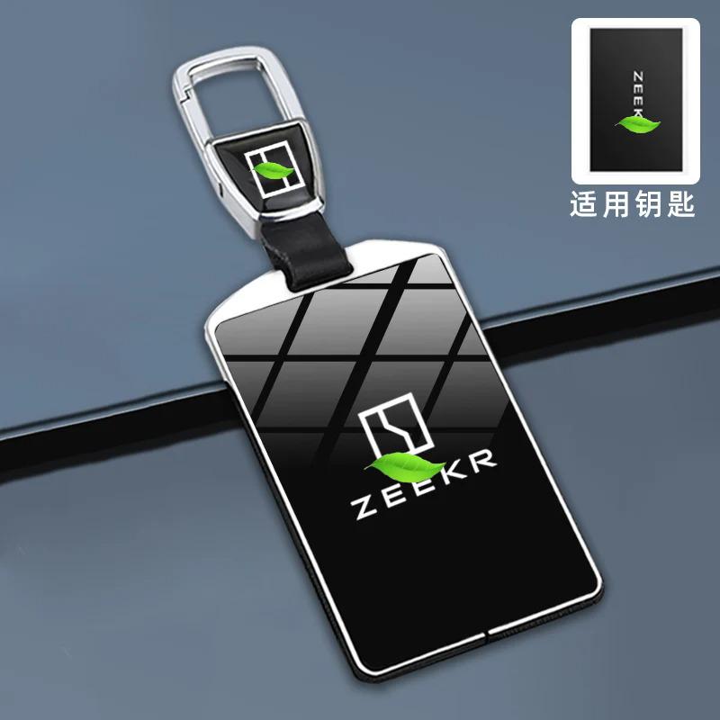 For Zeekr 7X 001 X Mix 007 009 Zinc Alloy Car Key Case Remote Protection Cover Luminous Shell Card Keychain Ring Holder Keyfob