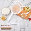 New 1Pcs Plastic Fine Mesh Spoon Strainer Kitchen Nut Milk Filter Flour Sieve With Handle Soy Milk Coffee Filter Colanders Tools