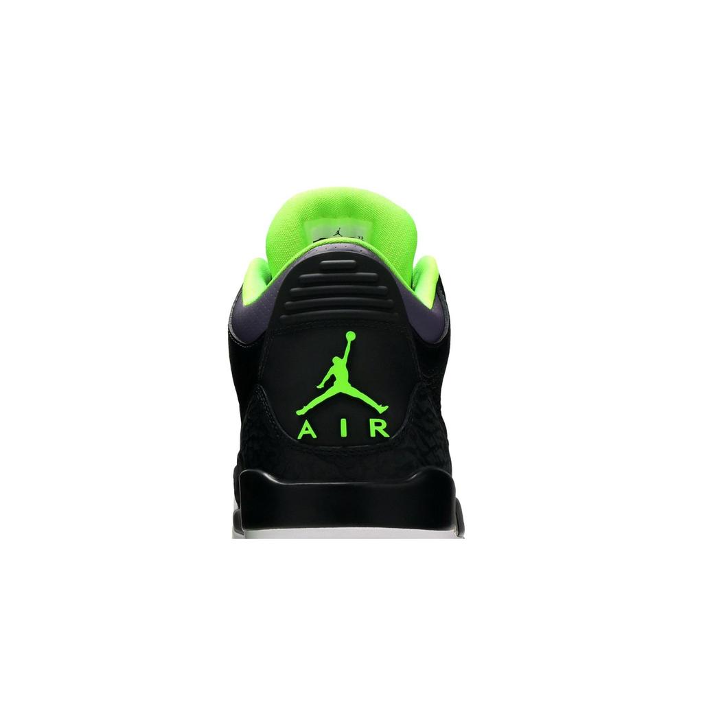 Air Jordan 3 Retro 'Joker' (Unisex) Black / Elctrc Grn-Cnyn Prpl-Wht Vintage Basketball Shoes 136064 018