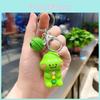 Adorable Silicone Keychain With Cute Dinosaur Cartoon Design For Bags And Keys