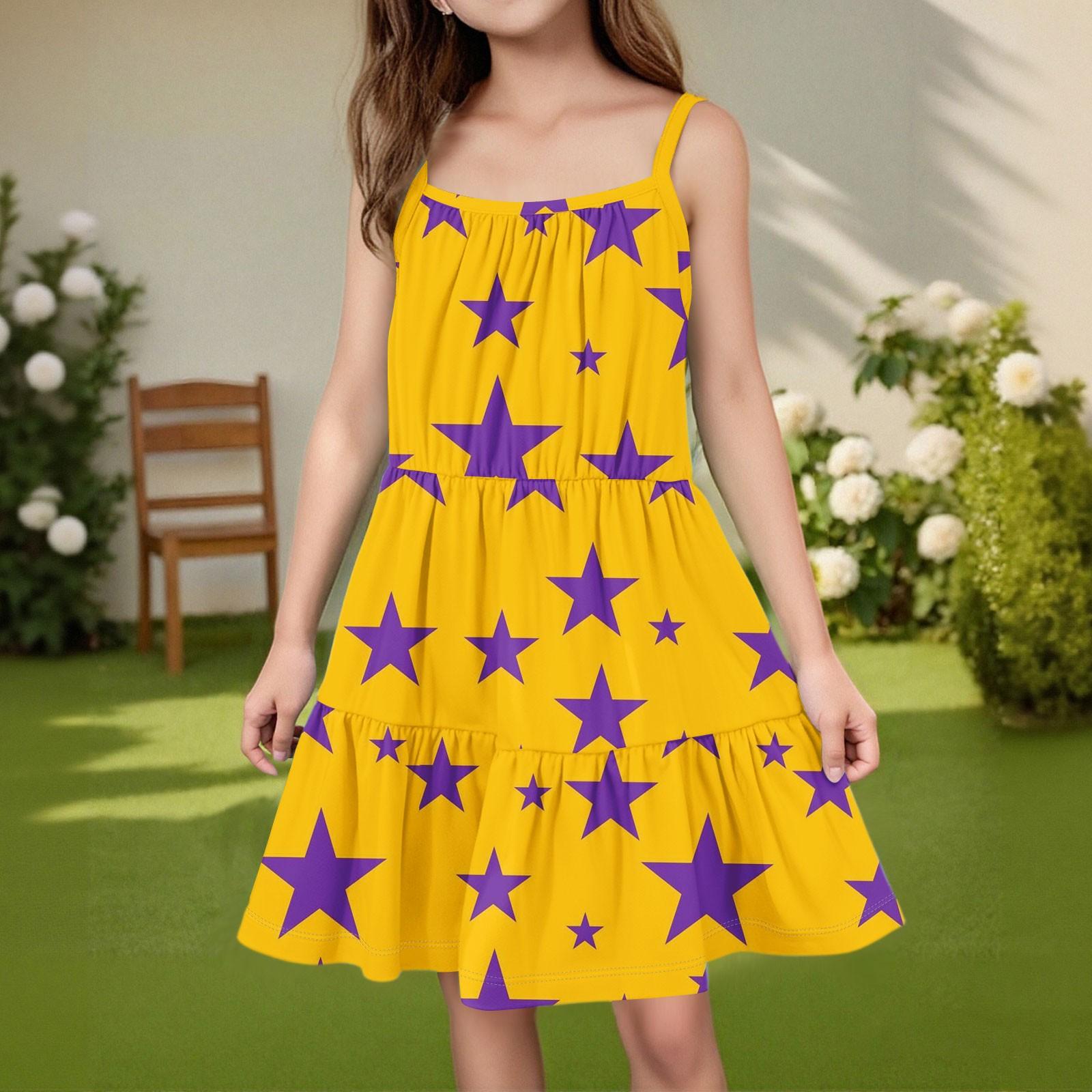 

Детское летнее повседневное модное платье без рукавов с круглым вырезом 160 жёлтый