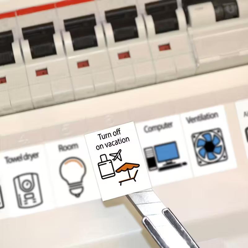 Decorative Electric Breaker Panel Label Sticker Waterproof 1/2/5 Sheets UV Proof for Home Office Electrical Panel Decoration