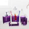 5-teiliges Acryl Badezimmer Organizer Set einschließlich Seifenspender, Zahnbürstenhalter, Becher, Tasse, Luxus Waschtischzubehör