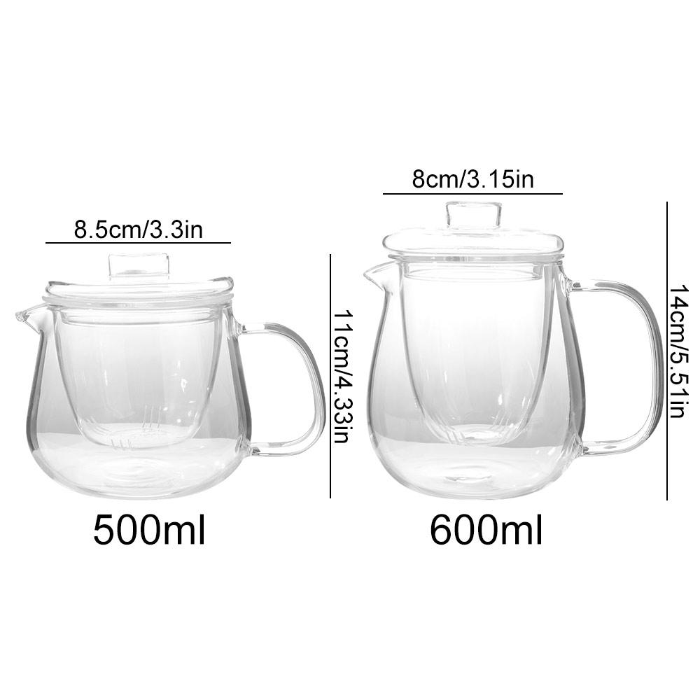Transparent Glass Tea Pot Heat Resistant Kung Fu Tea Set Pot Set Flower Teapot Oolong Tea Brewing
