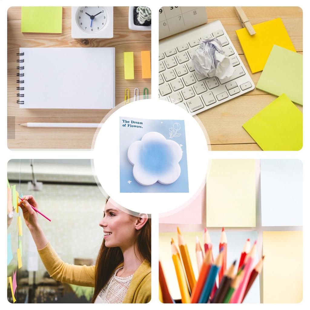 Gradient Sticky Notes Special-shape Sticky Notes with Halo Effect High Aesthetic Student Stationery Memo Pads Kawaii Stationery