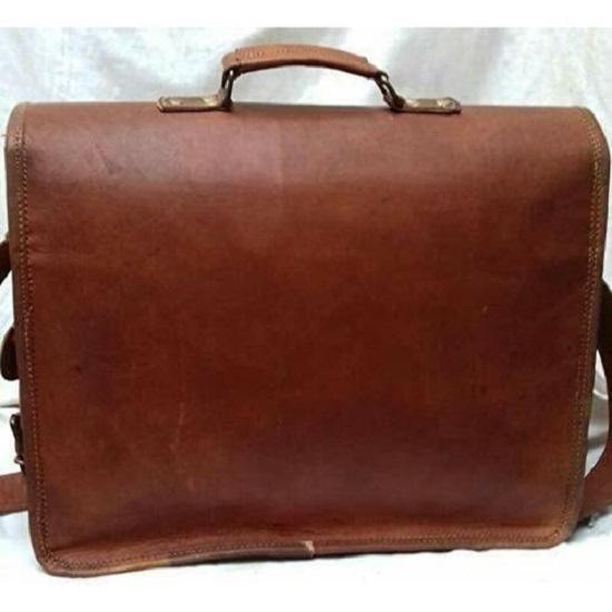 Sac Messager En Cuir Véritable Vintage Pour Homme - Taille 15x11x5 Pouces, Neuf Sans étiquette