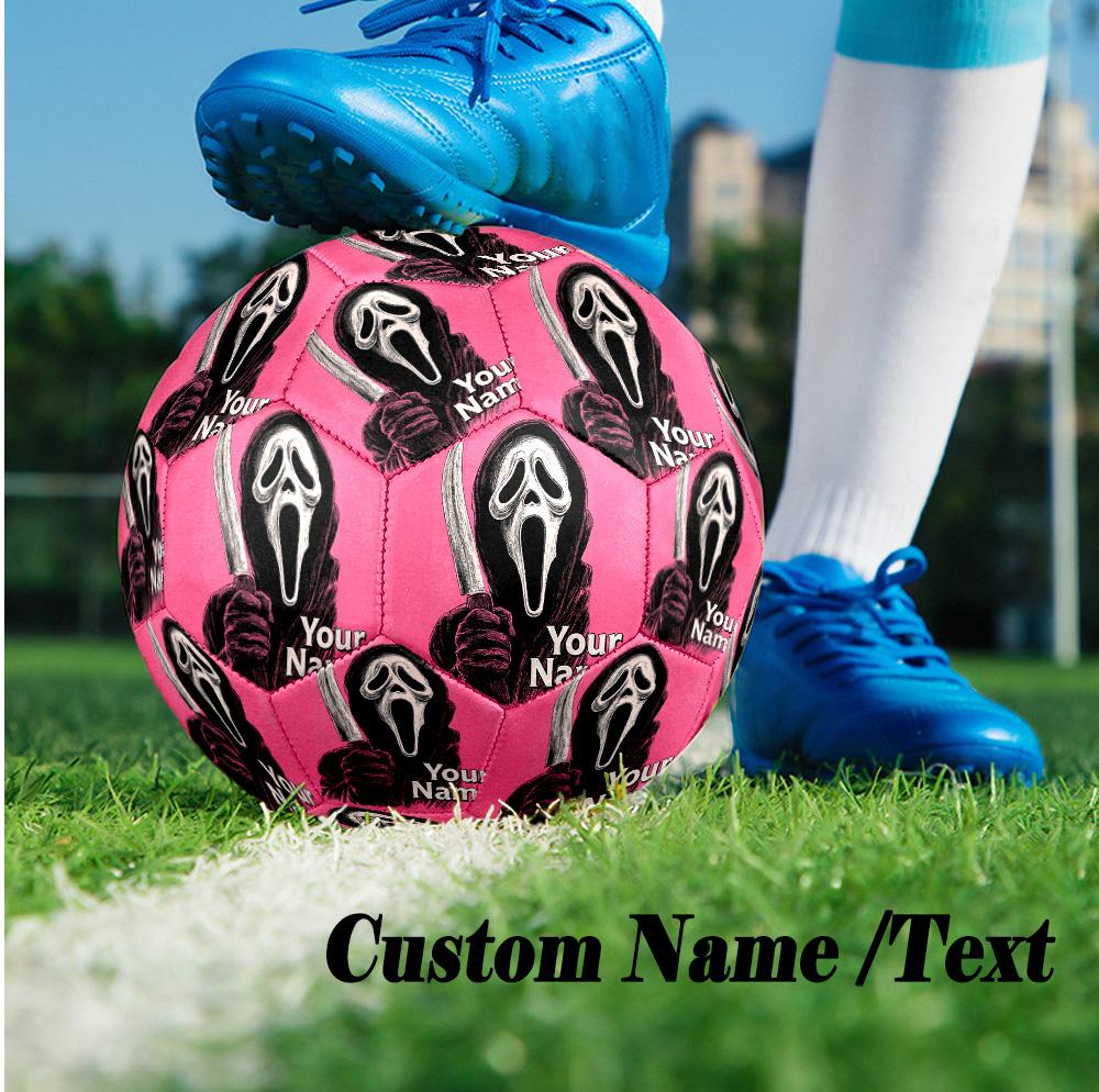 Custom Text Size 5 Soccer Ball, Standard Match Football For OutdoorScream Ghostface