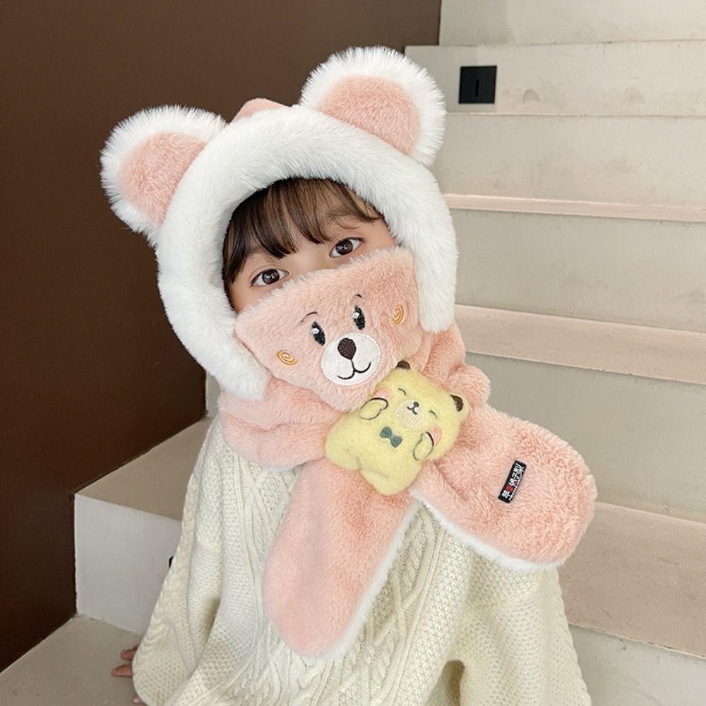 Thick Warm Children Plush Hat Ear Protection Cartoon Hat New Kids Winter Cap