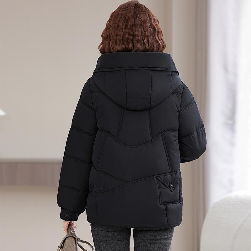 Women's Short Winter New Style Fashionable Mother's Cotton Jacket Down Cotton Coat Middle-aged Loose Coat