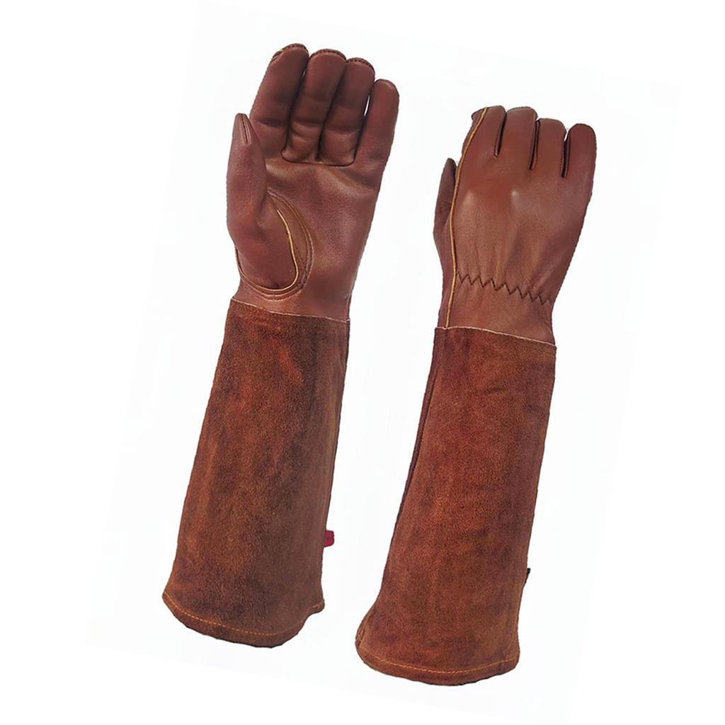 Gardening Gloves Cowhide Leather Breathable Thorn Proof Pruning Gloves for Garden Work