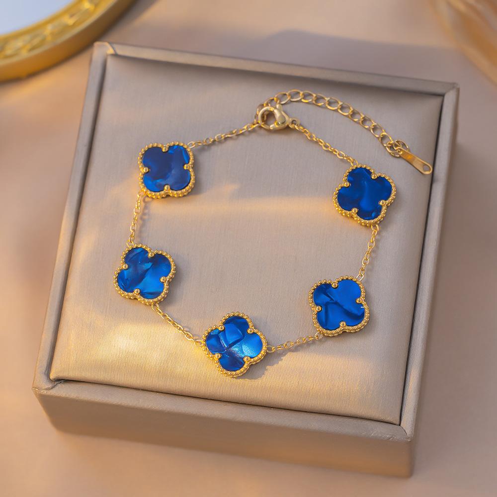 

Браслет с четырехлистным клевером, женское универсальное украшение высокого класса