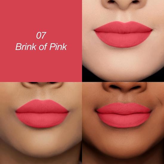 Colors Queen Luscious Lips - Non Transfer Creamy Matte Lipstick | Highly Pigmented | Long Lasting Lipstick(07 - Brink of Pink - 3.5)