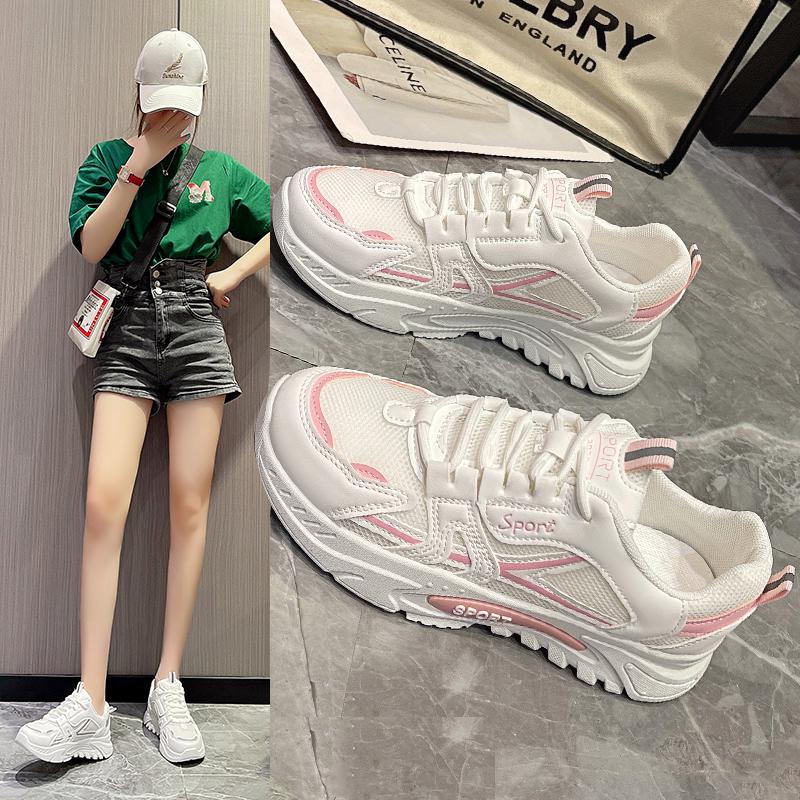 

2025 women s Sports Platform Shoes Increased Breathable Women s Casual sneakers Lightweight Running Shoes Zapatillas De Mujer 35 рожевий
