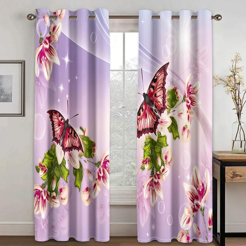 Blumen- und Schmetterlingsmuster Vorhänge Verschiedene Blumenmuster Verschiedene Stile Wohnzimmer Schlafzimmer Heimdekoration Fenstervorhang