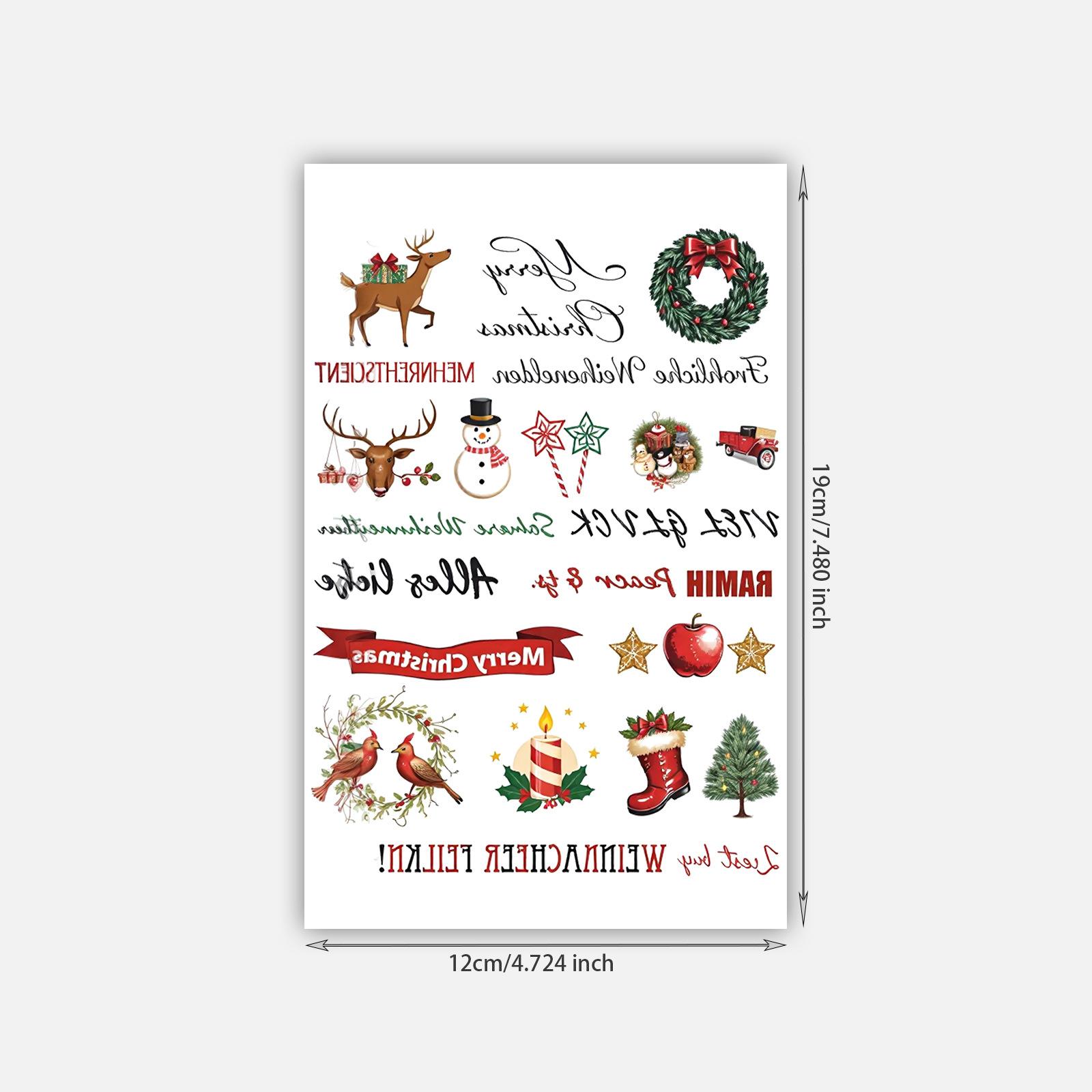 Tattoo Stickers Waterproof Women Lasting Cute English Short Sentences Christmas Tattoo Stickers Tattoo Stickers 12*19