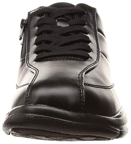 Asahi Lightweight Zipper Walking Shoes, M512, Black, Size 25.5 cm, 4E