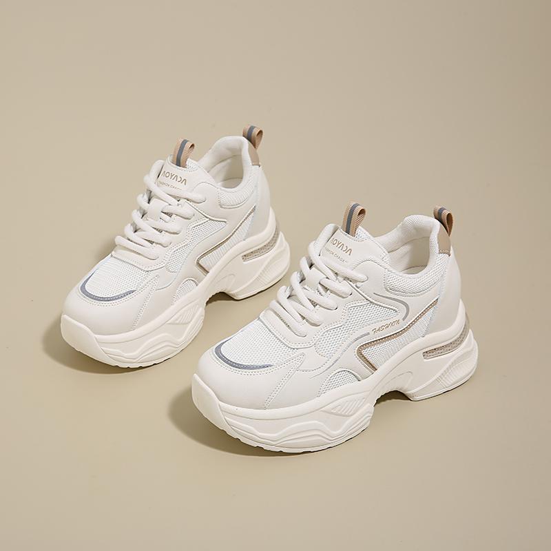 Fashion Fashion White Platform Sneakers for Women 2025 Lace Up Breathable Sport Sneakers Woman Non Slip Thick Bottom Vulcanized Shoes