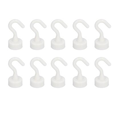 10Pcs Magnetic Hook Set White Heavy Duty ABS Compact Hooks for Refrigerator Microwave 11lb