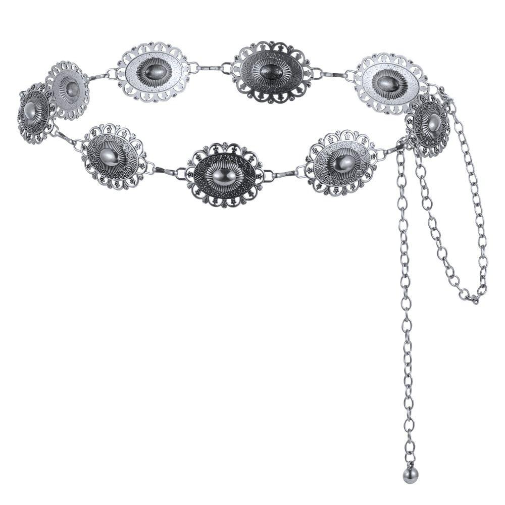 Skinny Chain Belt Adjustable Decorated Waist Belt Metal Waist Chain Belt  for Dresses/Jeans/Sweater