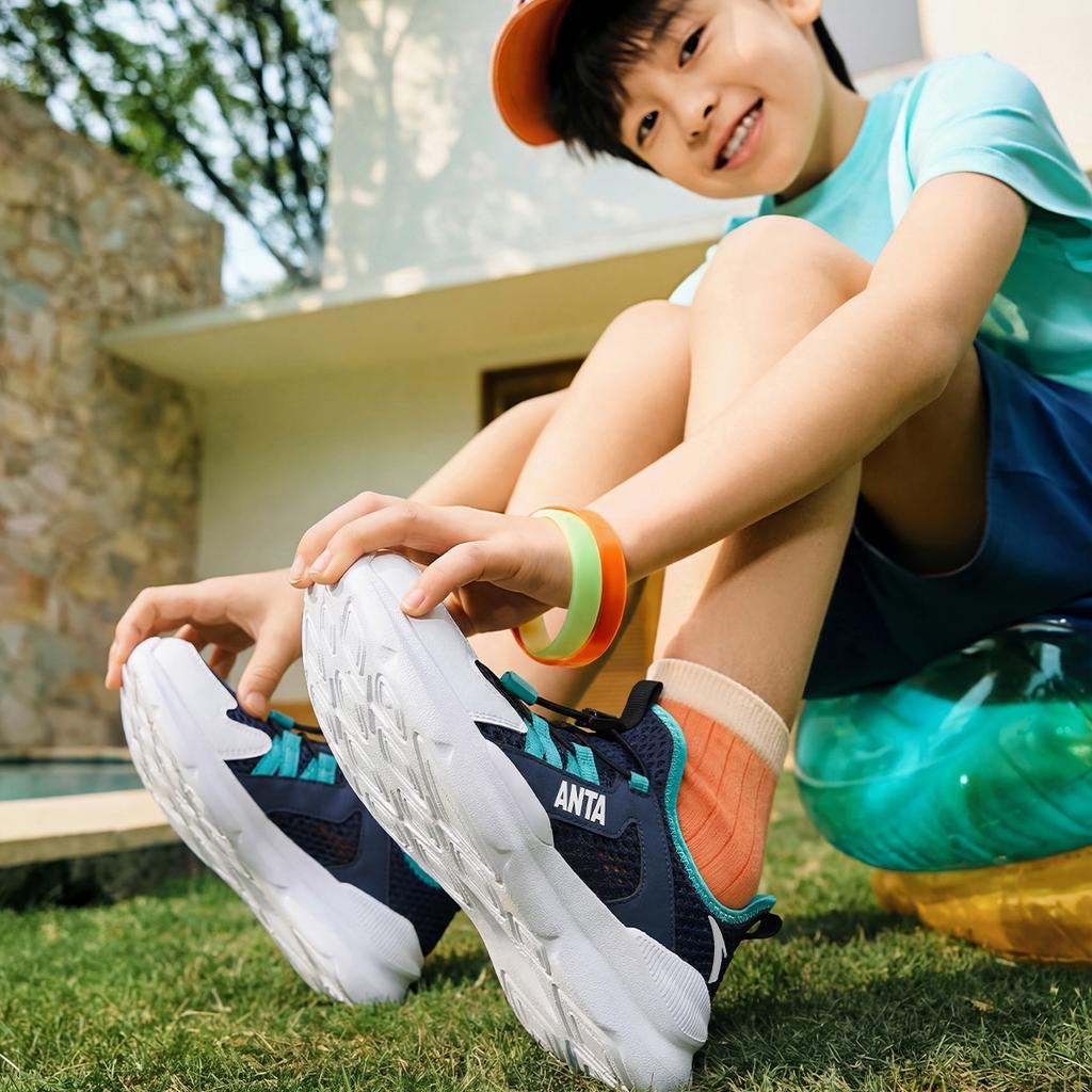 Anta Fashionable Versatile Breathable Kids Casual Shoes Kids Sneakers New-Ink-Blue A312428862-6